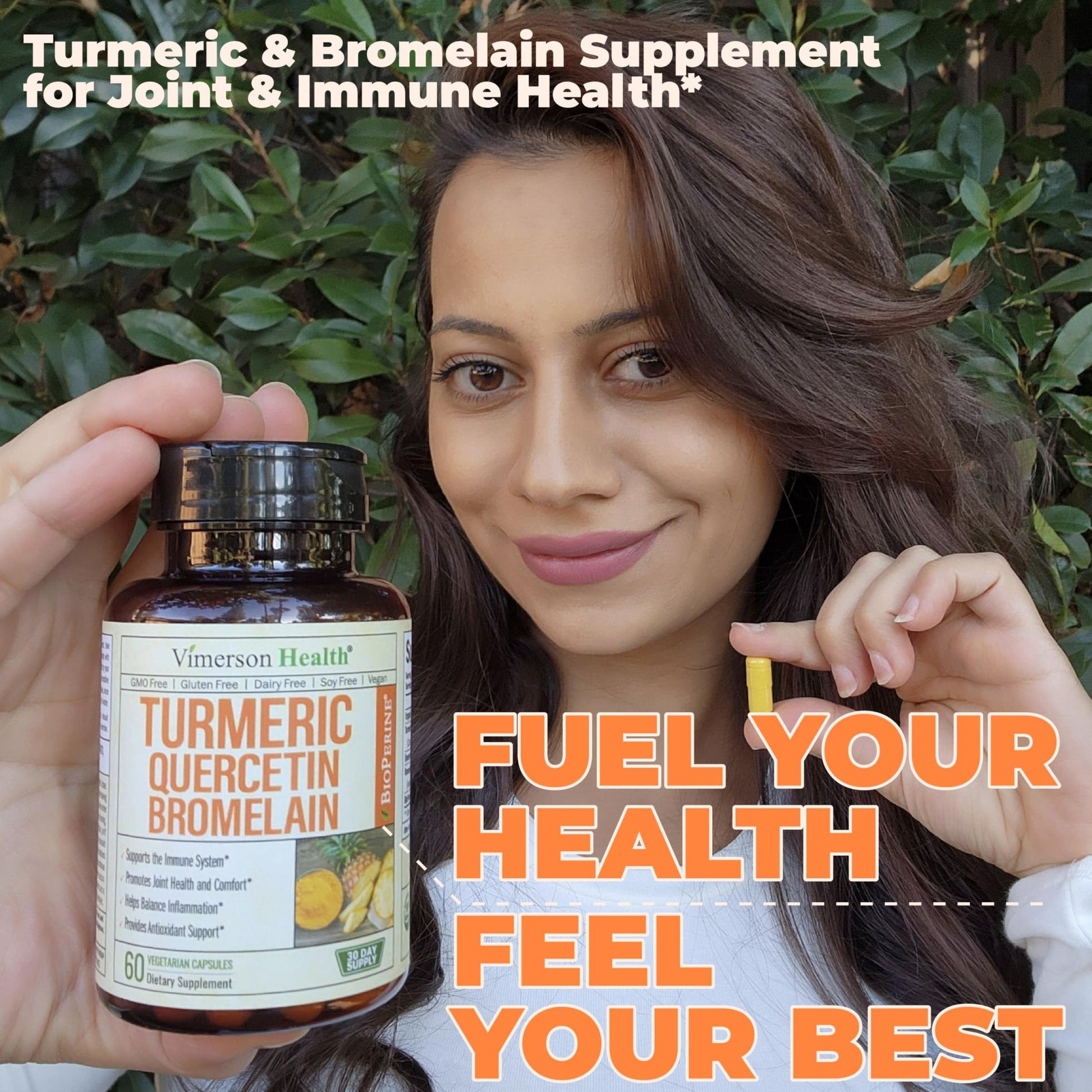 Quercetin with Bromelain Turmeric Curcumin Supplement – Allergy Relief, Immune & Joint Support – Organic Turmeric Supplement w/Bioperine for Enhanced Absorption - Maple Wellness Supplements