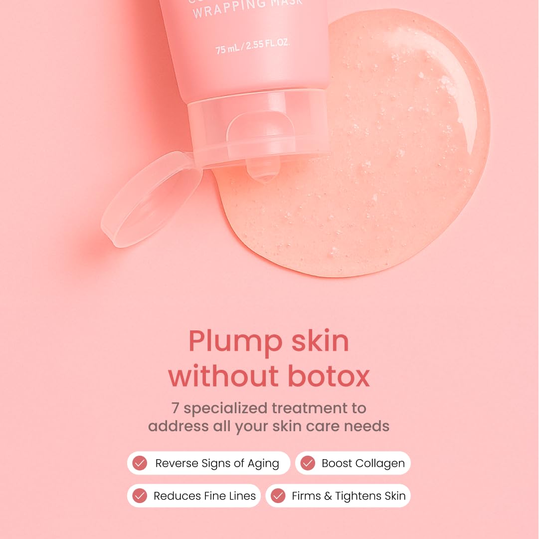 QUIA Collagen Wrapping Mask 75ml - Clinical +92% Firmer Appearance - Overnight Glass Skin Peel Off - Korean Skincare - Maple Wellness Supplements
