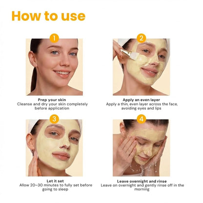 QUIA Turmeric + Kojic Acid Overnight Wrapping Mask – Hydration Mask for Glowing Skin - Maple Wellness Supplements