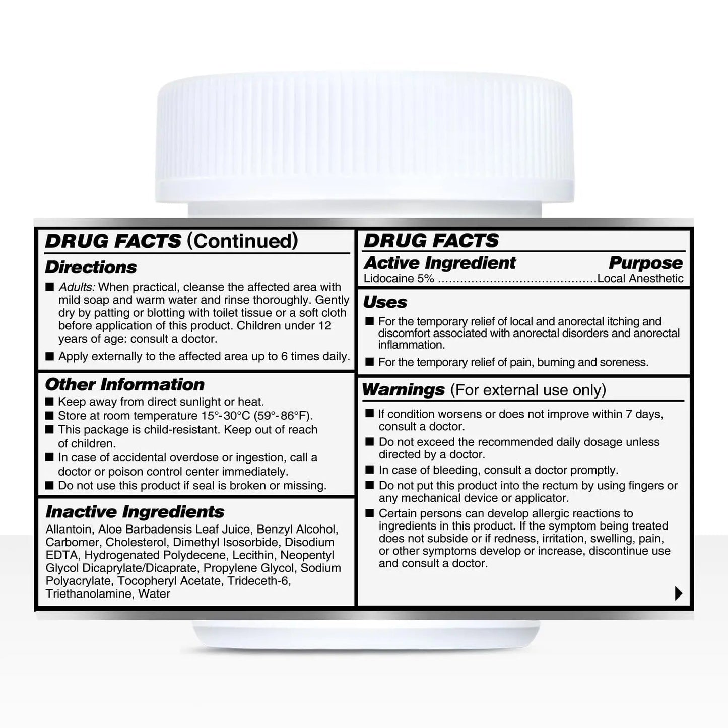 Quick Numb 5% Lidocaine Cream Maximum Strength Liposomal, Fast Itch Burn Pain Relief Cream with Aloe Allantoin Vitamin E, Gentle on Skin Support Healing Hemorrhoid Treatment 1.25 oz - Maple Wellness Supplements