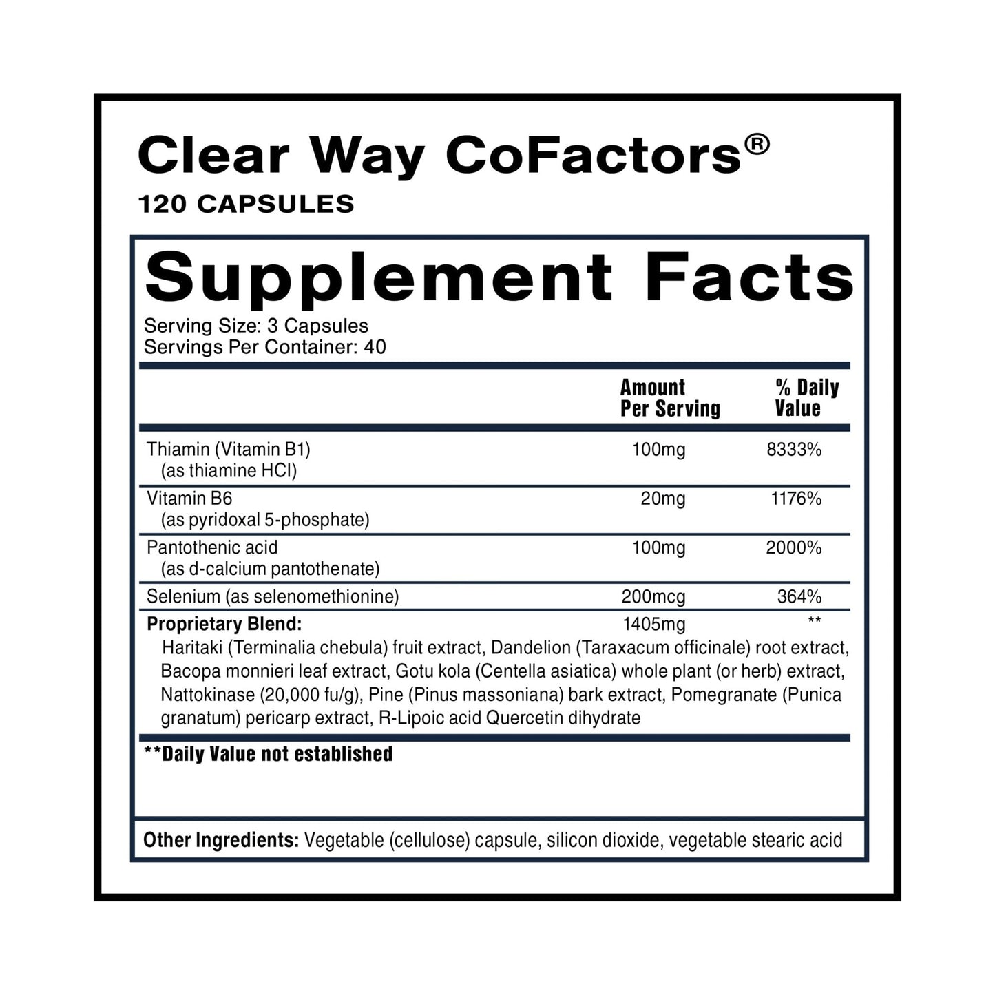 Quicksilver Scientific Clear Way Cofactors - Body Detox Cleanse Support with Vitamin B1, Dandelion Extract, Quercetin & Nattokinase Enzyme - Antioxidant Cleanse to Support Gut Health (120 Capsules) - Maple Wellness Supplements