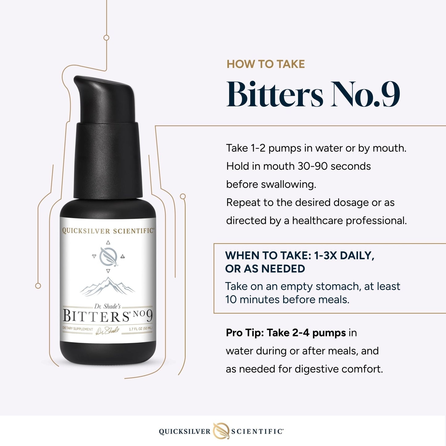 Quicksilver Scientific Dr. Shade's Bitters No. 9 - for Digestion - Fast Acting Liposomal Digestive Bitters with Milk Thistle, Burdock Root & Juniper Essential Oil - Digestive Support (50ml) - Maple Wellness Supplements