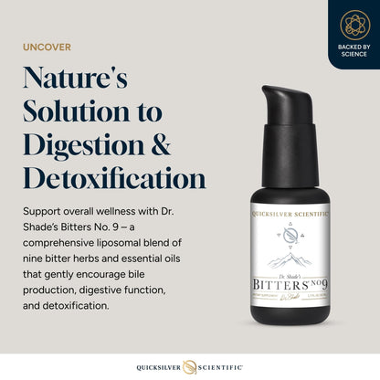 Quicksilver Scientific Dr. Shade's Bitters No. 9 - for Digestion - Fast Acting Liposomal Digestive Bitters with Milk Thistle, Burdock Root & Juniper Essential Oil - Digestive Support (50ml) - Maple Wellness Supplements