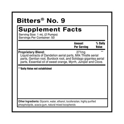 Quicksilver Scientific Dr. Shade's Bitters No. 9 - for Digestion - Fast Acting Liposomal Digestive Bitters with Milk Thistle, Burdock Root & Juniper Essential Oil - Digestive Support (50ml) - Maple Wellness Supplements