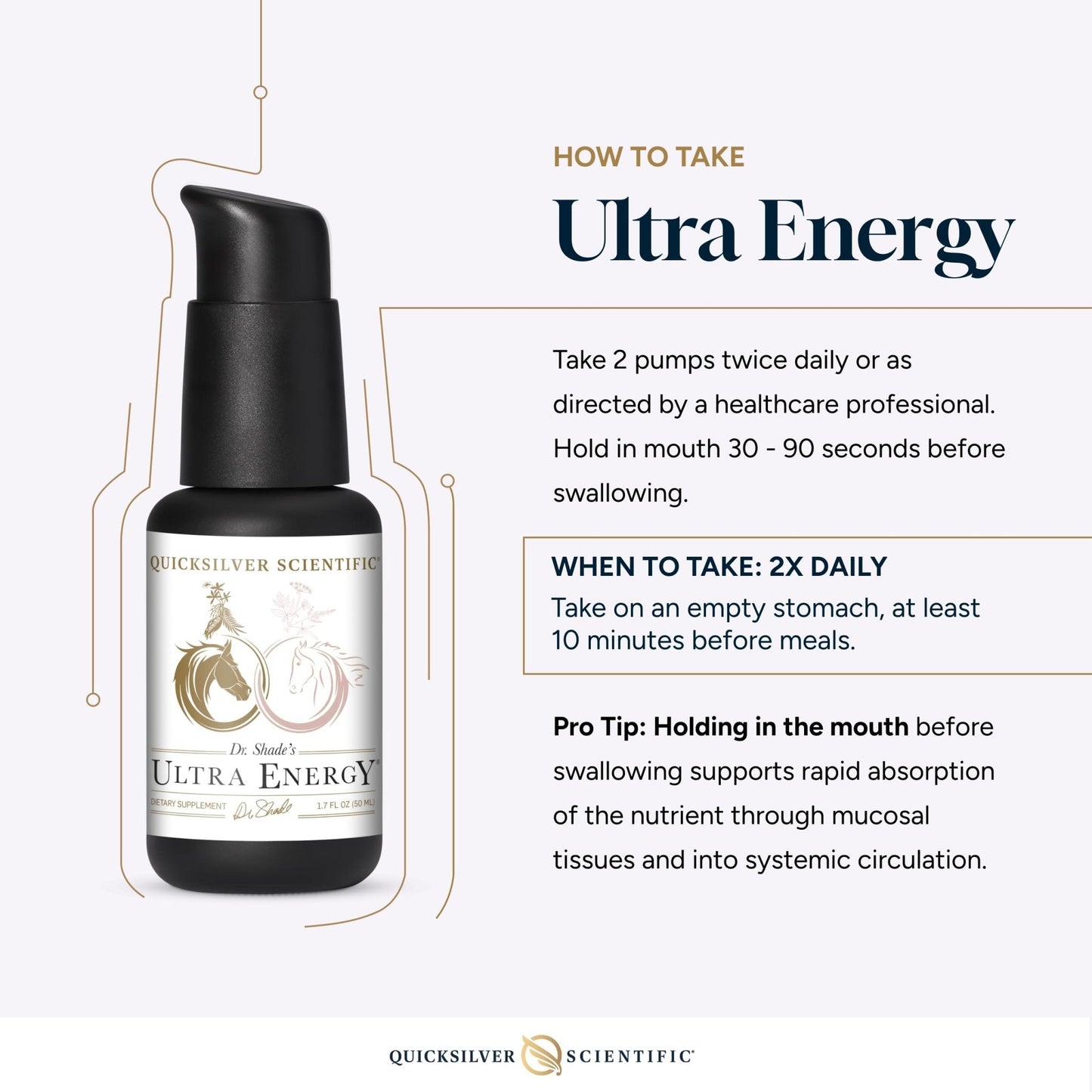 Quicksilver Scientific Dr. Shade's Ultra Energy - Liposomal Adaptogenic Adrenal, Cognitive Support Supplement with Rhodiola, Reishi, Ashwagandha for Women + Men (1.7 fl oz / 50ml) - Maple Wellness Supplements