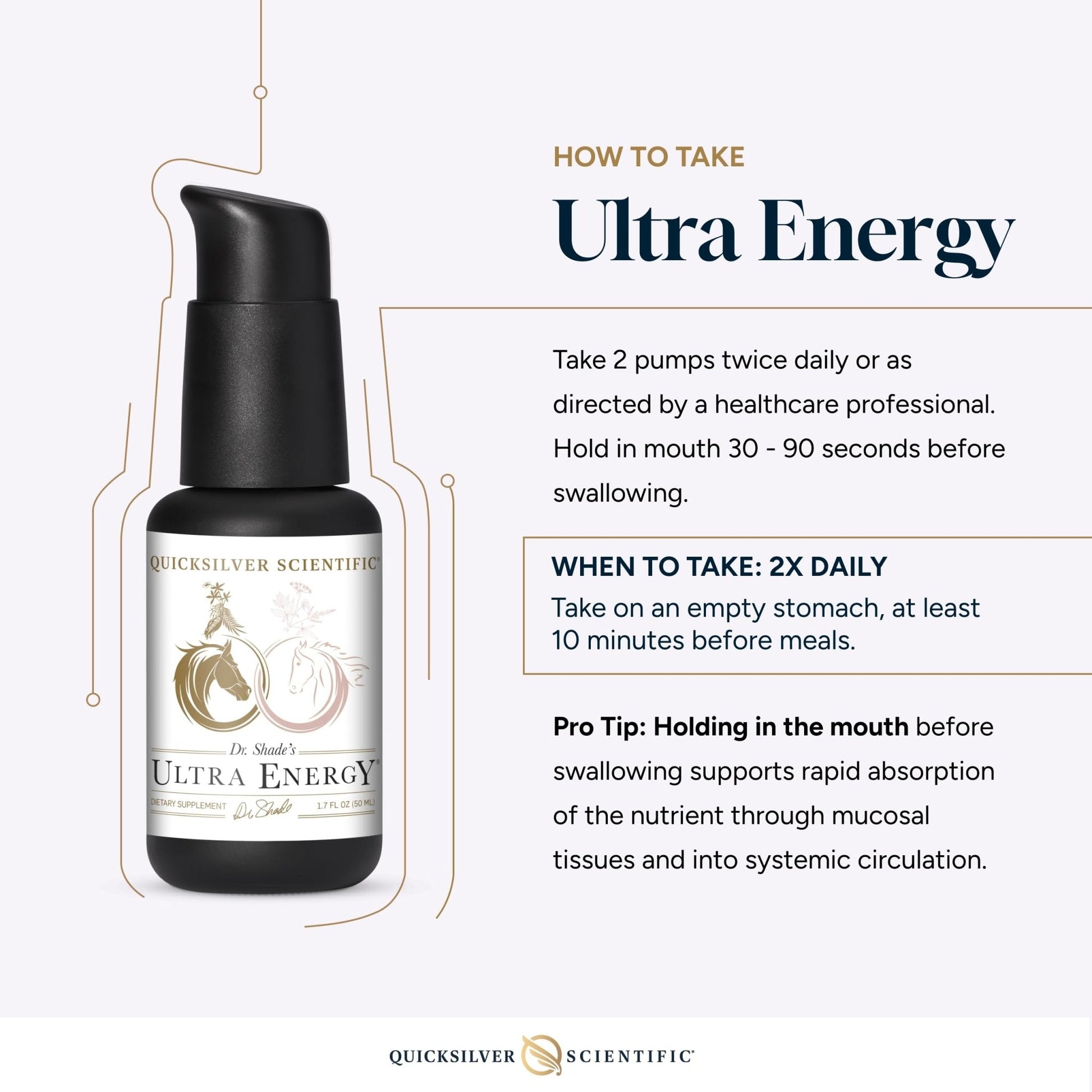 Quicksilver Scientific Dr. Shade's Ultra Energy - Liposomal Adaptogenic Adrenal, Cognitive Support Supplement with Rhodiola, Reishi, Ashwagandha for Women + Men (1.7 fl oz / 50ml) - Maple Wellness Supplements