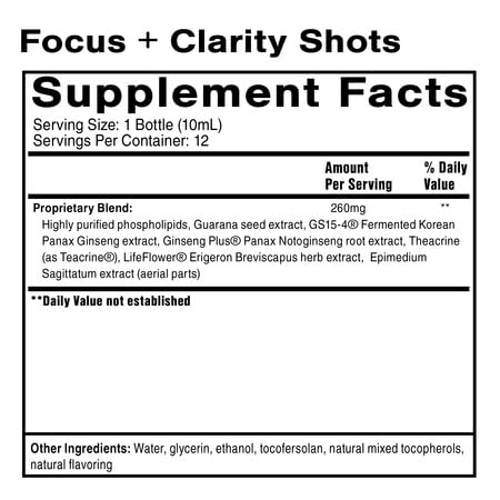 Quicksilver Scientific Focus + Clarity Shots (Box of 12, 10 mL Shots) - Maple Wellness Supplements