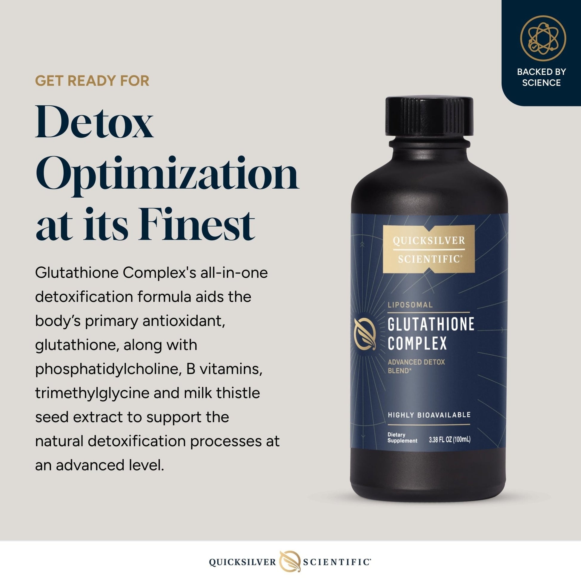 Quicksilver Scientific Glutathione Complex - Superior Absorption Antioxidant Supplement with Liquid Glutathione & Milk Thistle - Vitamin B Complex - Supplement for Daily Use (3.38 fl oz) - Maple Wellness Supplements