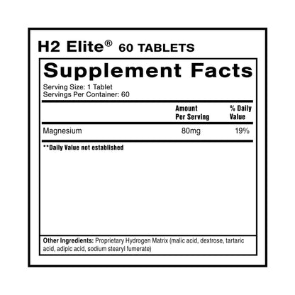 Quicksilver Scientific H2 Elite - Molecular Hydrogen for Energy + Metabolism Support, Water Tablets Perfect for Open Containers - Magnesium Malate Drink Additive (60 Molecular Hydrogen Tablets) - Maple Wellness Supplements