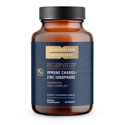 Quicksilver Scientific Immune Charge+ Zinc Ionophore - Zinc Supplement Complexed with Quercetin, Luteolin, Hesperetin Immune + GI Support (60 Capsules) - Maple Wellness Supplements