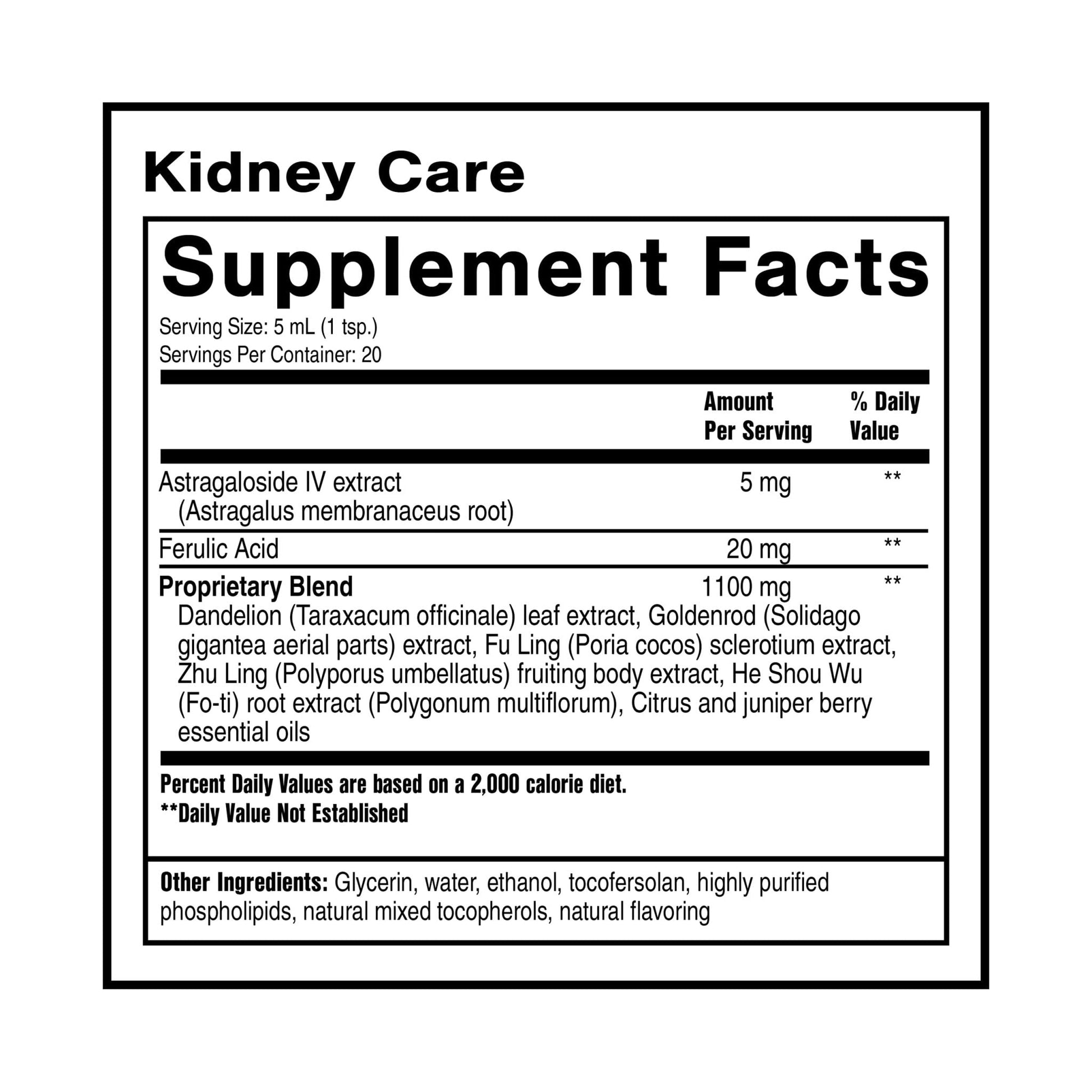 Quicksilver Scientific Kidney Care - Kidney Cleanse & Lymphatic Drainage Supplements - Astragaloside IV Extract, Zhu Ling, Goldenrod, Ferulic Acid, He Shou Wu & Dandelion Leaf (3.38oz / 100ml) - Maple Wellness Supplements