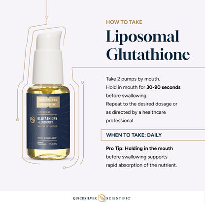 Quicksilver Scientific Liposomal Glutathione - Superior Absorption Oral Glutathione Supplement for Detox & Immune Support - Lemon Mint (1.7 fl oz) - Maple Wellness Supplements