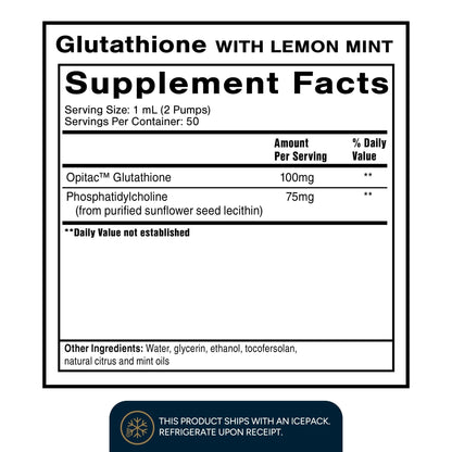 Quicksilver Scientific Liposomal Glutathione - Superior Absorption Oral Glutathione Supplement for Detox & Immune Support - Lemon Mint (1.7 fl oz) - Maple Wellness Supplements