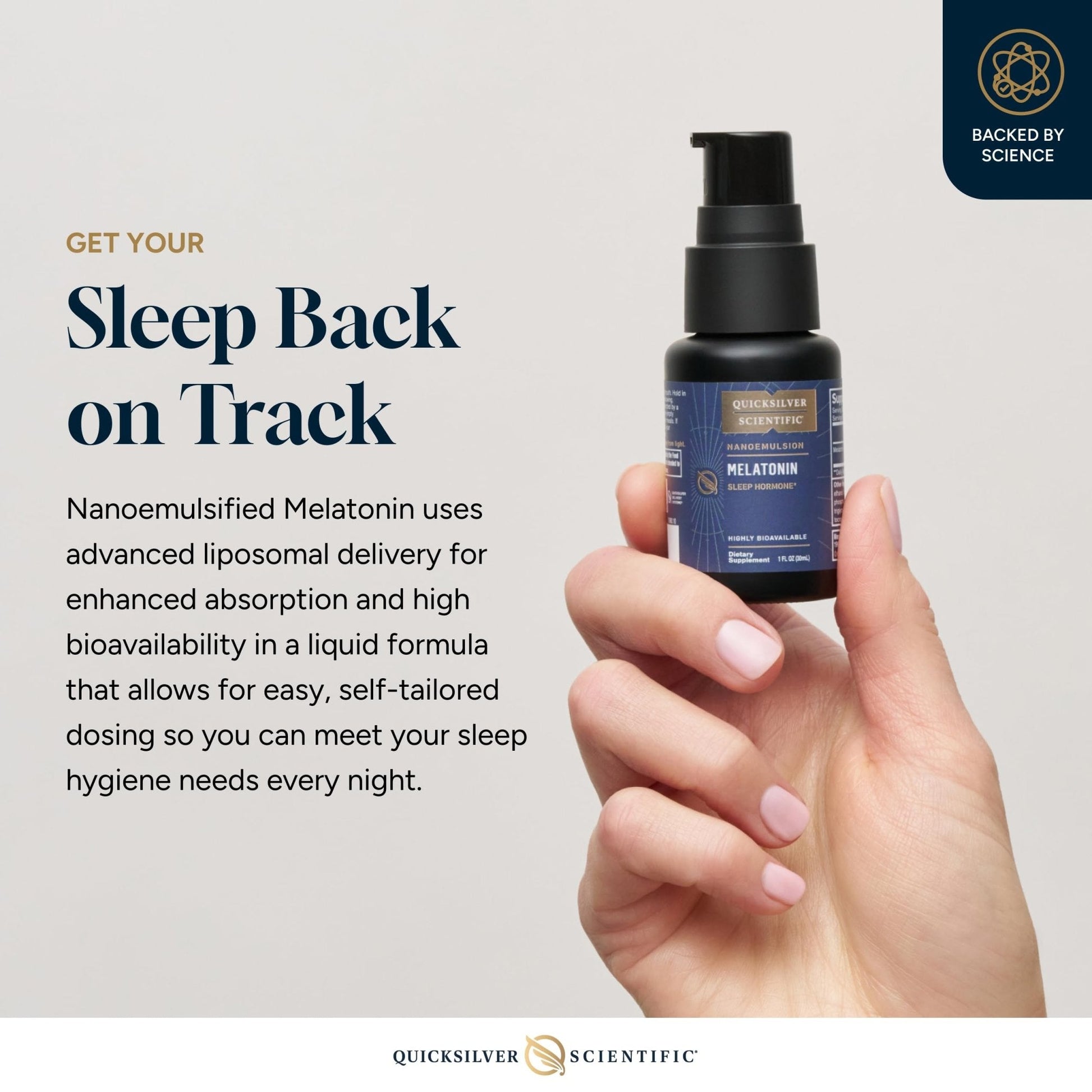 Quicksilver Scientific Liposomal Melatonin - Bedtime, Jet Lag & Immune Support Liquid for Adults - Efficient, Superior Absorption 1mg to Minimize Morning Drowsiness (30 ml) - Maple Wellness Supplements
