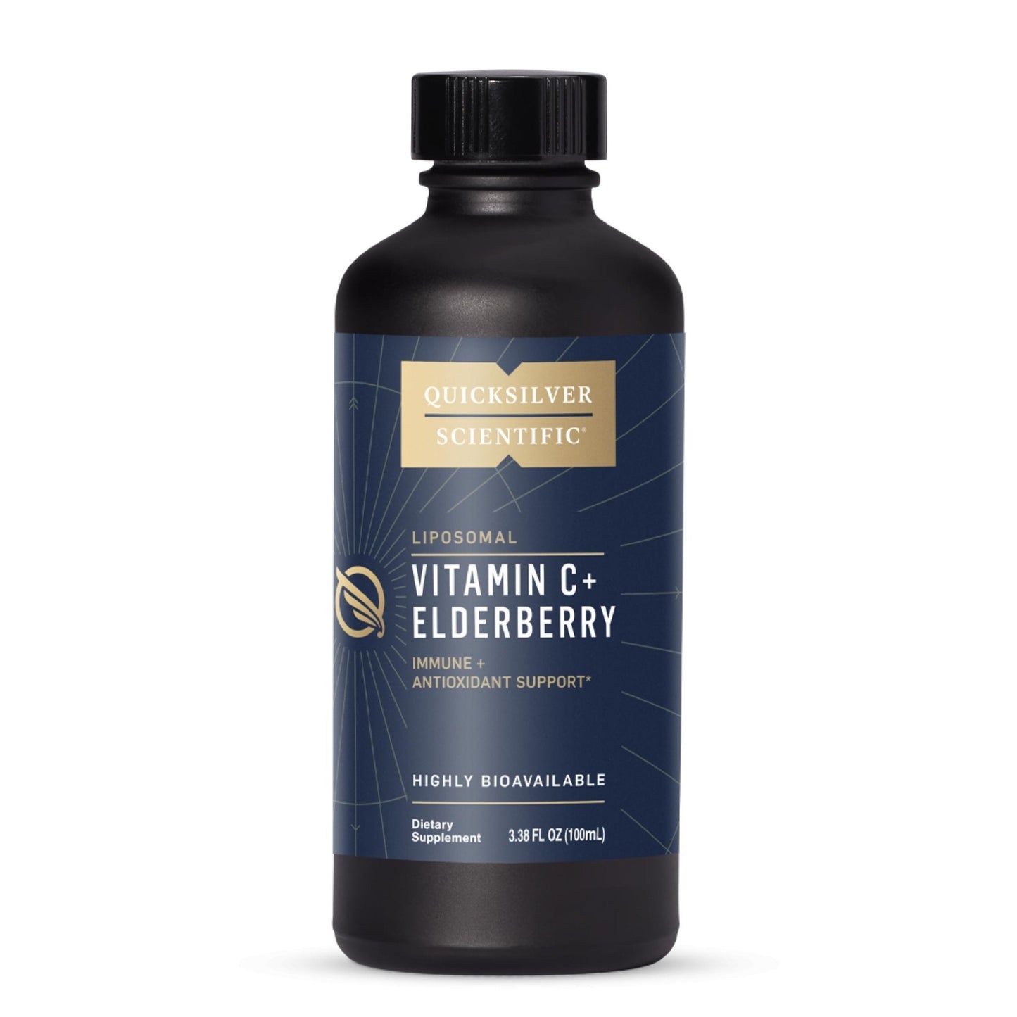 Quicksilver Scientific Liposomal Vitamin C + Elderberry - 1000mg with Superior Absorption Technology & Tocotrienols - Antioxidant & Immune Support Tonic (100ml), 1 Item - Maple Wellness Supplements