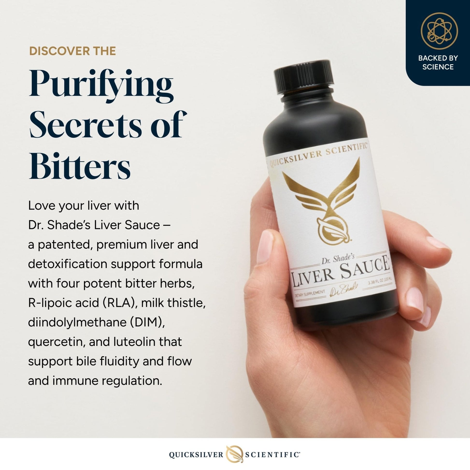 Quicksilver Scientific Liver Sauce - Liposomal Liver Detox with DIM, Quercetin, Lipoic Acid, Milk Thistle and Dandelion Root Supplement - Supports Bile & Toxin Momentum (100 ml / 3.38 oz) - Maple Wellness Supplements