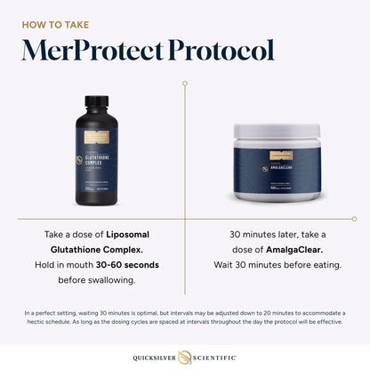 Quicksilver Scientific MerProtect Protocol - 2-Product Liver + GI Cleanse, Liposomal Glutathione Complex Supplement, Cleansing Support with Milk Thistle (2 Piece Kit with Program) - Maple Wellness Supplements