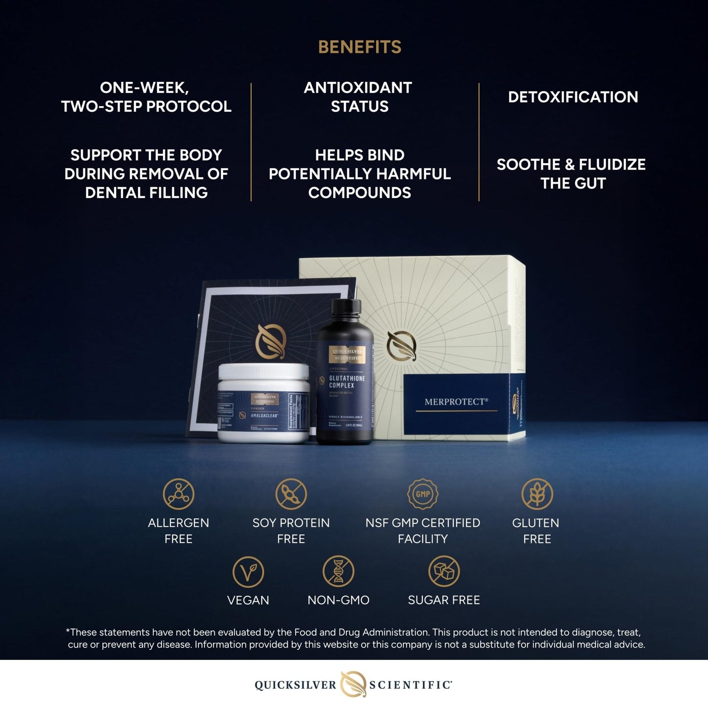 Quicksilver Scientific MerProtect Protocol - 2-Product Liver + GI Cleanse, Liposomal Glutathione Complex Supplement, Cleansing Support with Milk Thistle (2 Piece Kit with Program) - Maple Wellness Supplements