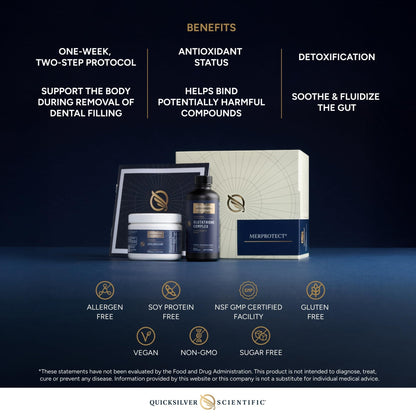 Quicksilver Scientific MerProtect Protocol - 2-Product Liver + GI Cleanse, Liposomal Glutathione Complex Supplement, Cleansing Support with Milk Thistle (2 Piece Kit with Program) - Maple Wellness Supplements
