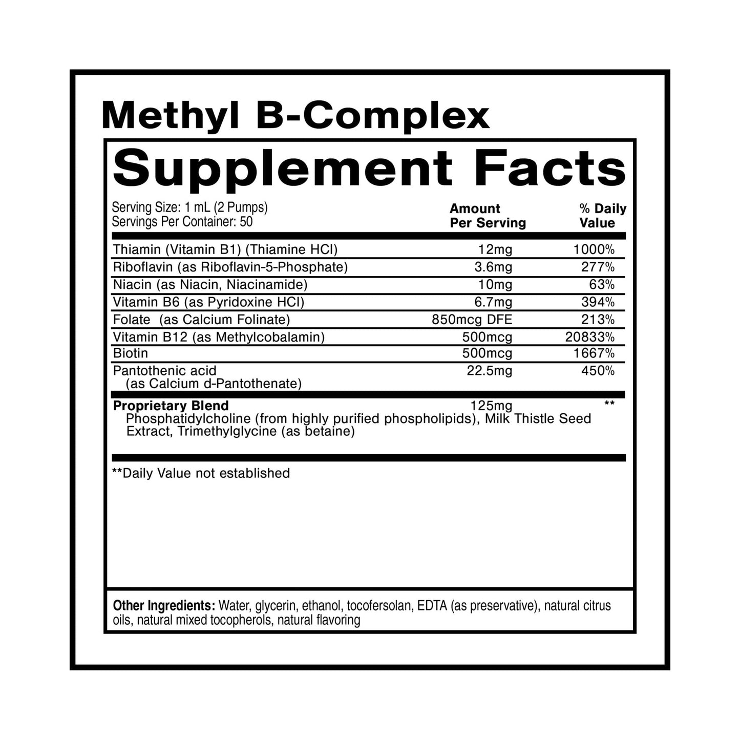 Quicksilver Scientific Methyl B Complex - Liquid Vitamin with Superior Liposomal Absorption of Vitamin B12, Folate, Vitamin B6, Riboflavin, Biotin, Pantothenic Acid, Vitamin B1, Niacin (50 ml) - Maple Wellness Supplements