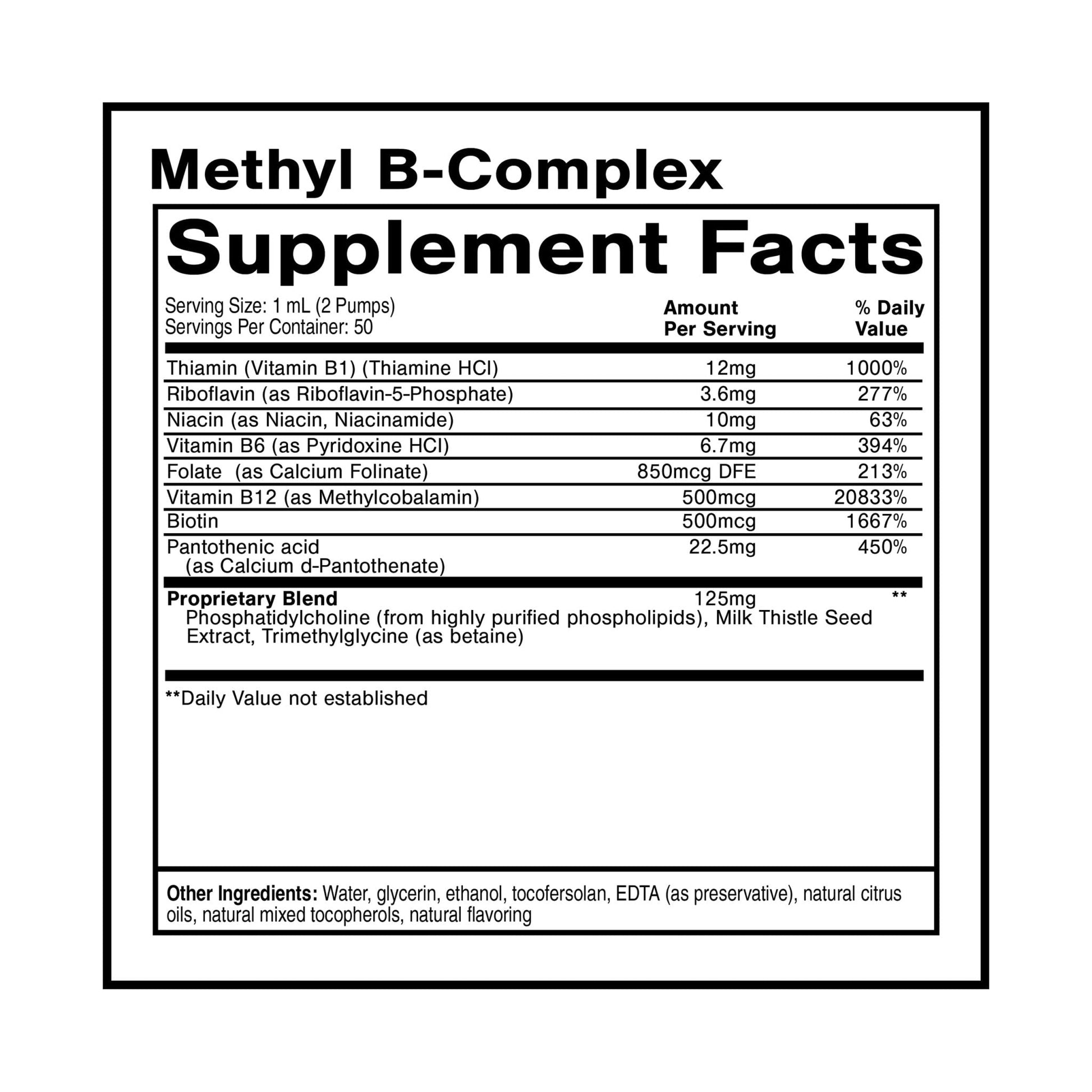 Quicksilver Scientific Methyl B Complex - Liquid Vitamin with Superior Liposomal Absorption of Vitamin B12, Folate, Vitamin B6, Riboflavin, Biotin, Pantothenic Acid, Vitamin B1, Niacin (50 ml) - Maple Wellness Supplements