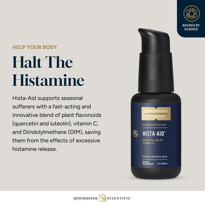 Quicksilver Scientific Nanoemulsified Hista-Aid - Flavonoids to Help Maintain Healthy Histamine Levels - Liposomal Vitamin C, DIM, Luteolin & Quercetin Liquid (50ml) - Maple Wellness Supplements