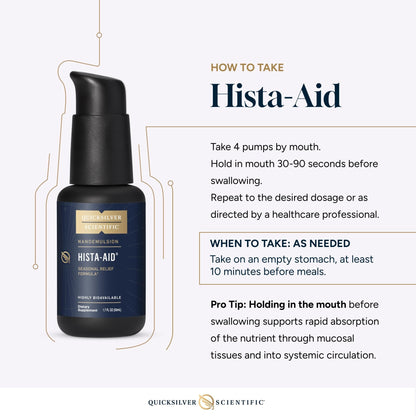 Quicksilver Scientific Nanoemulsified Hista-Aid - Flavonoids to Help Maintain Healthy Histamine Levels - Liposomal Vitamin C, DIM, Luteolin & Quercetin Liquid (50ml) - Maple Wellness Supplements