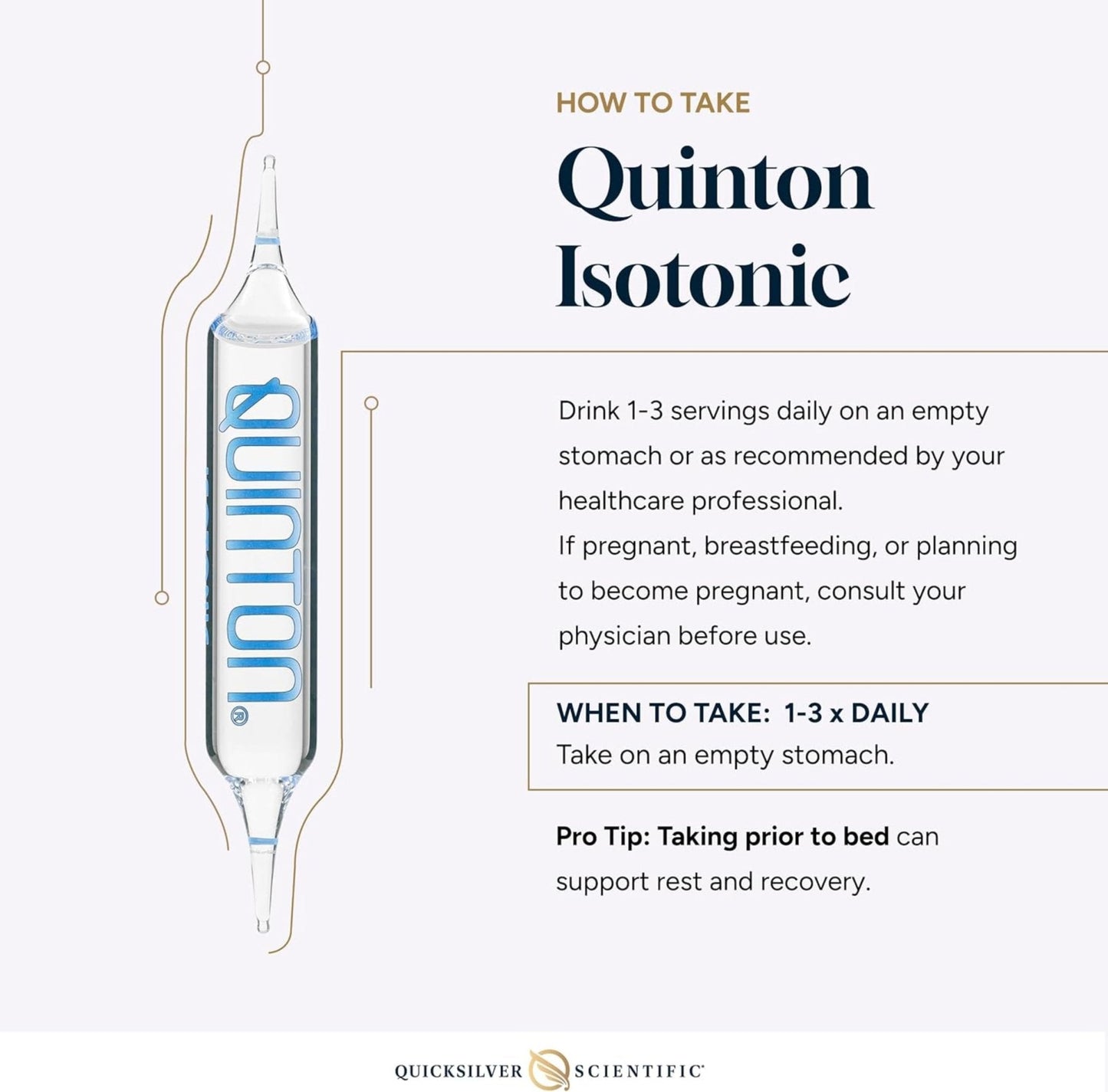 Quicksilver Scientific Original Quinton Isotonic Solution with Sea Water Minerals + Alpine Spring Water - Liquid Hydration, Electrolyte + Multi Minerals Supplement (30 Single Serving Vials) - Maple Wellness Supplements