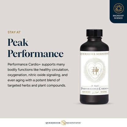 Quicksilver Scientific Performance Cardio+ - Herbal Supplement to Support Blood Circulation & Brain Health - Cardiovascular Supplement with Hawthorn Berry + He Shou Wu + Ginseng Extract (3.38 oz) - Maple Wellness Supplements