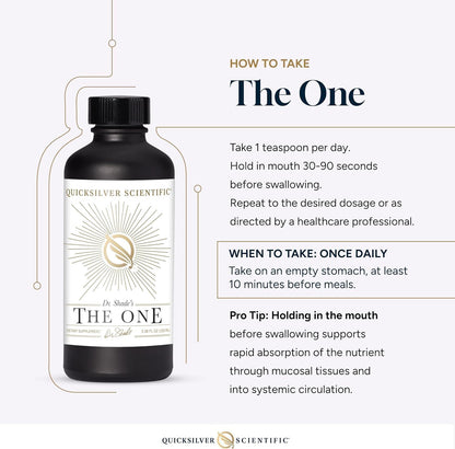 Quicksilver Scientific The ONE Mitochondrial Elixir - Mitochondria Supplement to Support Cellular Health with Phosphatidylcholine, Resveratrol, Reishi Mushroom & CoQ10 Liquid (3.38 Fl oz / 100ml) - Maple Wellness Supplements