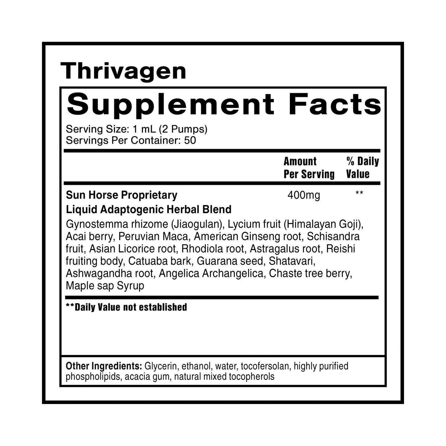 Quicksilver Scientific Thrivagen - Women's Health Supplement with 15 Energy, Hormone Balance & Adrenal Support Botanicals - Adaptogenic Herbs with Shatavari, Rhodiola & Maca Root (1.7oz / 50ml) - Maple Wellness Supplements