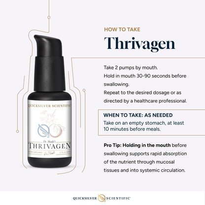 Quicksilver Scientific Thrivagen - Women's Health Supplement with 15 Energy, Hormone Balance & Adrenal Support Botanicals - Adaptogenic Herbs with Shatavari, Rhodiola & Maca Root (1.7oz / 50ml) - Maple Wellness Supplements