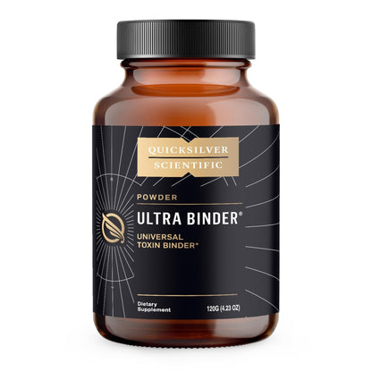 Quicksilver Scientific Ultra Binder Powder - Multi Binder with Bentonite Clay, Zeolite Detox & Charcoal - Supplement for Gut Support & The Body's Toxin Removal Process (120g) - Maple Wellness Supplements