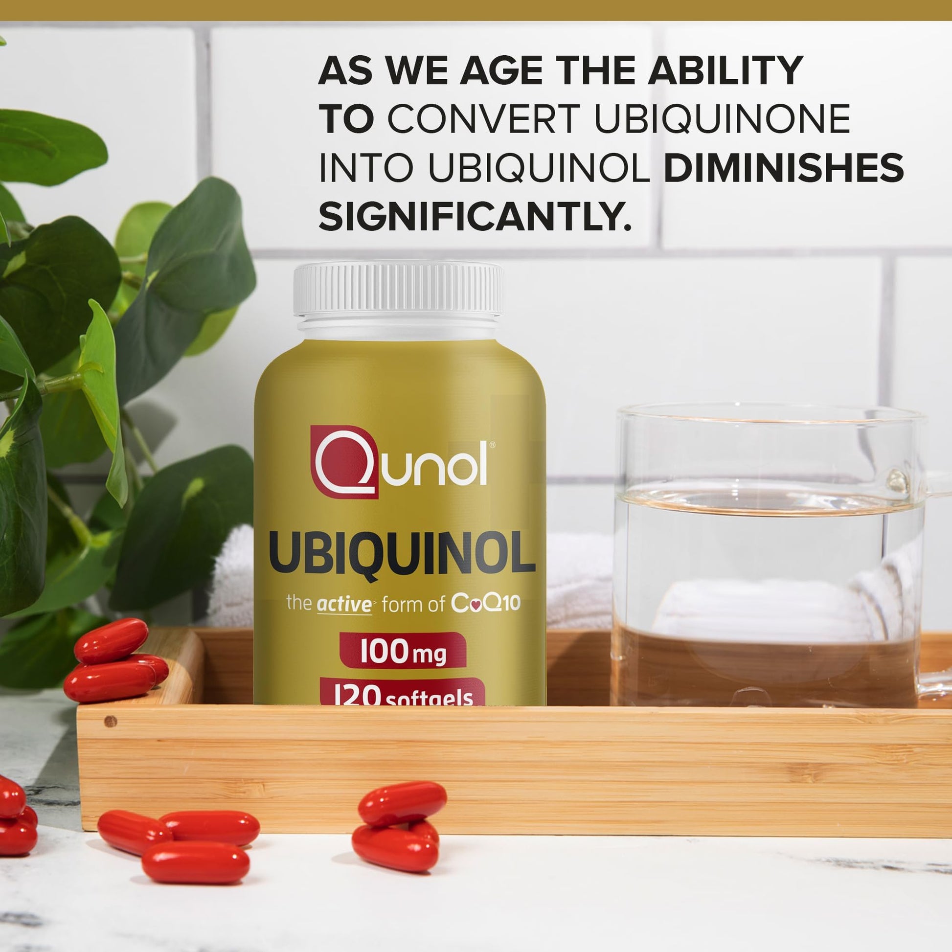 Qunol 100mg Ubiquinol, Powerful Antioxidant for Heart & Vascular Health, Essential for Energy Production - Maple Wellness Supplements