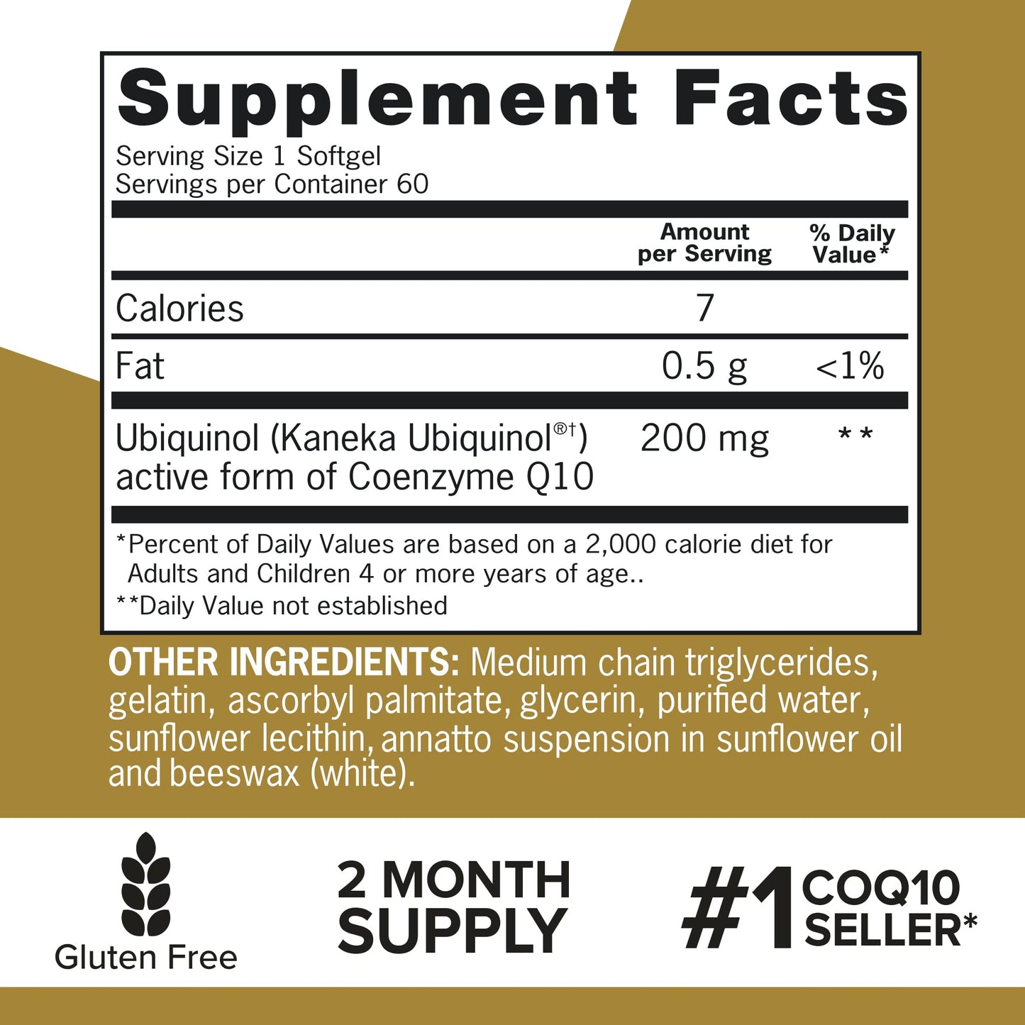 Qunol 200mg Ubiquinol, Powerful Antioxidant for Heart and Vascular Health, Essential for energy production, Natural Supplement Active Form of CoQ10, 60 Count - Maple Wellness Supplements