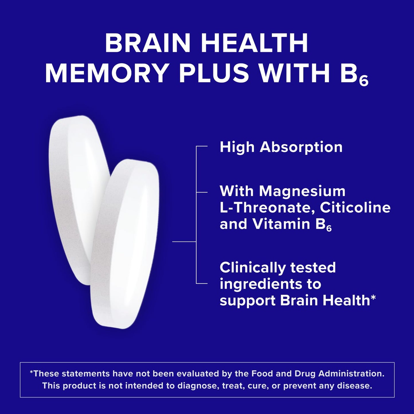 Qunol Brain Health Memory Plus with B6, Magnesium L-Threonate & Citicoline, Clinically Tested Ingredients to Improve Memory, Focus, Attention and Productivity, 90 Count - Maple Wellness Supplements