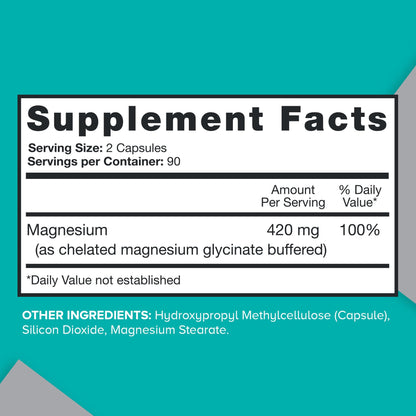 Qunol Magnesium Capsules 420mg, 100% DV, High Absorption Magnesium Supplement, Extra Strength, Bone and Muscle Health Supplement, 180 Count - Maple Wellness Supplements
