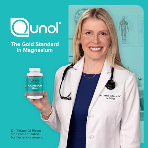 Qunol Magnesium Capsules 420mg, 100% DV, High Absorption Magnesium Supplement, Extra Strength, Bone and Muscle Health Supplement, 180 Count - Maple Wellness Supplements