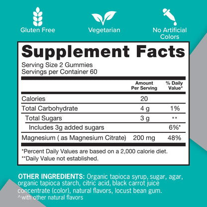 Qunol Magnesium Gummies for Adults, 200mg Elemental Magnesium (from 1,750mg Magnesium Citrate), High Absorption Magnesium Supplement, Supports Nerve, - Maple Wellness Supplements