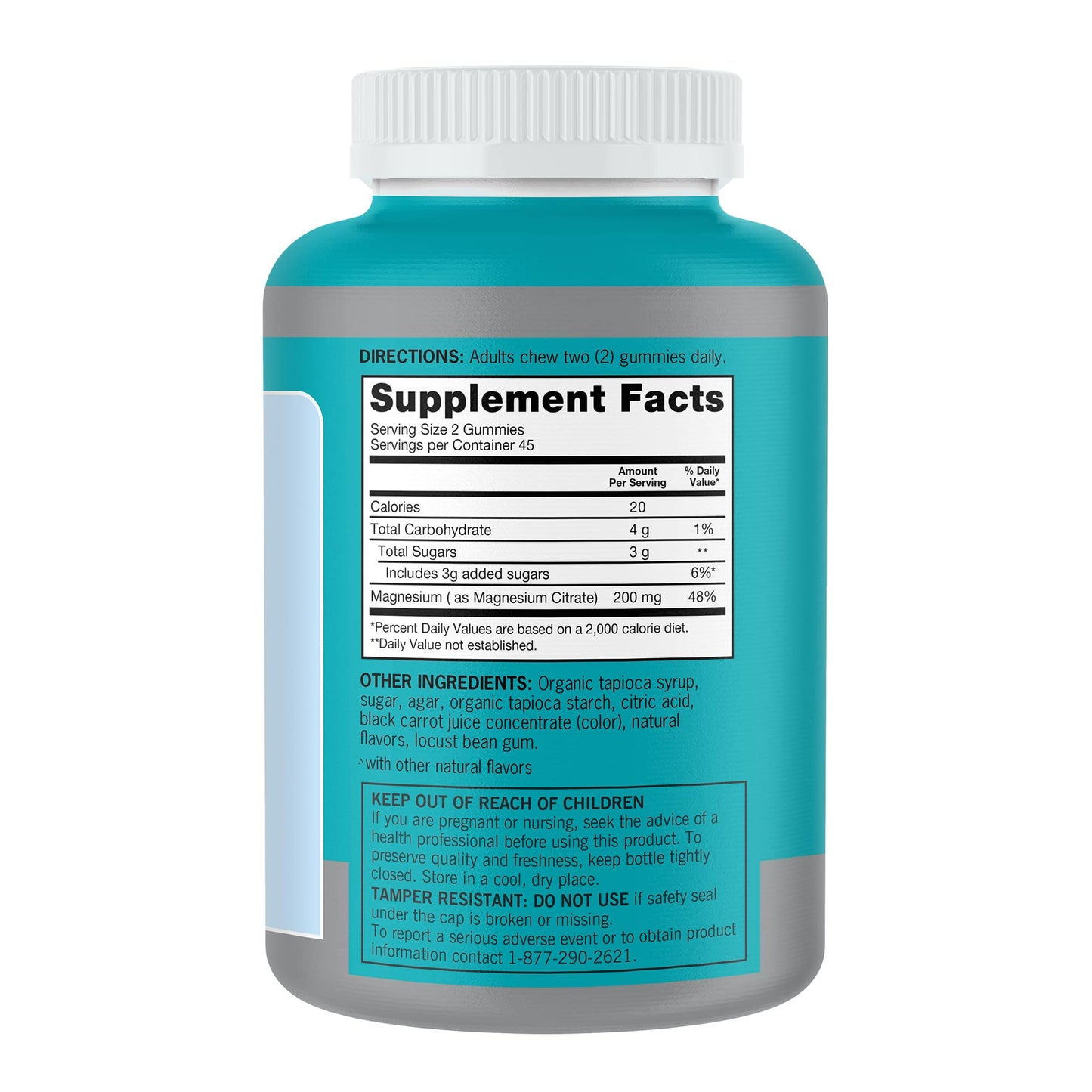 Qunol Magnesium Gummies for Adults, 200mg Elemental Magnesium (from 1,750mg Magnesium Citrate), High Absorption Magnesium Supplement, Supports Nerve, Bone and Muscle Health, Vegetarian, 90 Count - Maple Wellness Supplements