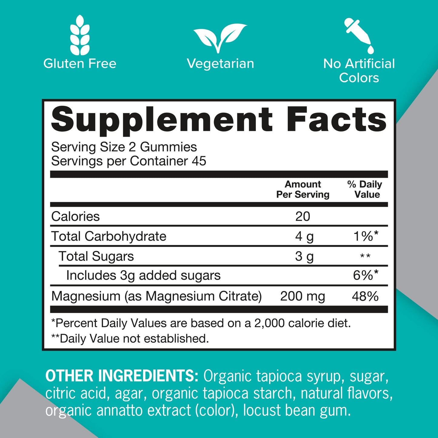 Qunol Magnesium Gummies for Adults, 200mg Elemental Magnesium (from 1,750mg Magnesium Citrate), High Absorption Magnesium Supplement, Supports Nerve, Bone and Muscle Health, Vegetarian, 90 Count - Maple Wellness Supplements