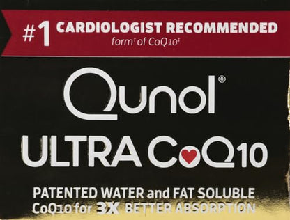 Qunol Ultra CoQ10 100mg, 3x Better Absorption, Patented Water and Fat Soluble Natural Supplement Form of Coenzyme Q10 - Maple Wellness Supplements