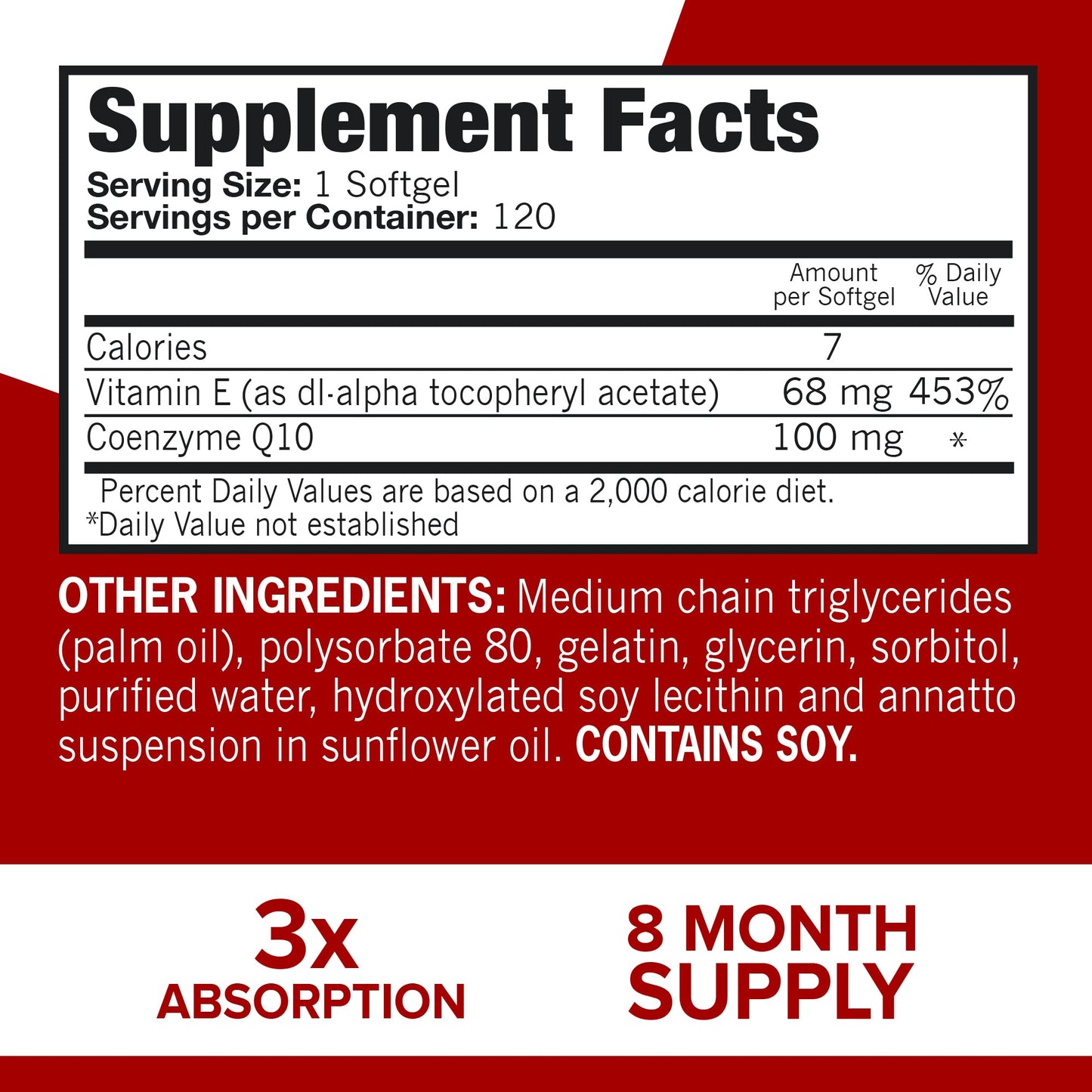 Qunol Ultra CoQ10 100mg, 3x Better Absorption, Patented Water and Fat Soluble Natural Supplement Form of Coenzyme Q10 - Maple Wellness Supplements