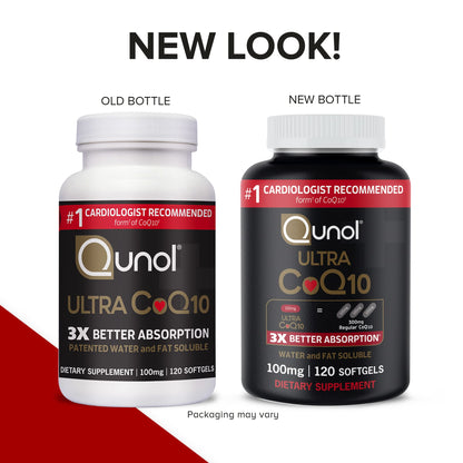 Qunol Ultra CoQ10 100mg, 3x Better Absorption, Patented Water and Fat Soluble Natural Supplement Form of Coenzyme Q10 - Maple Wellness Supplements