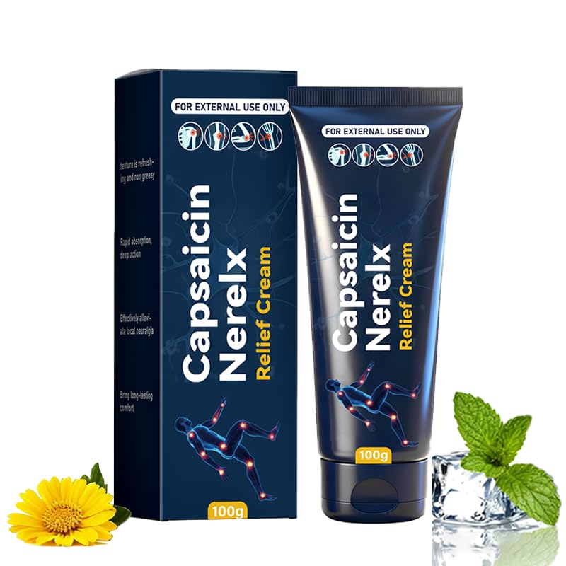 QYGCHUSIN Capsaicin Neuropathy Relief Cream with Arnica, Menthol, MSM & Glucosamine, Soothing Cream for Feet, Hands, Legs, Joints, Waist & Muscles, 100g,1pack - Maple Wellness Supplements