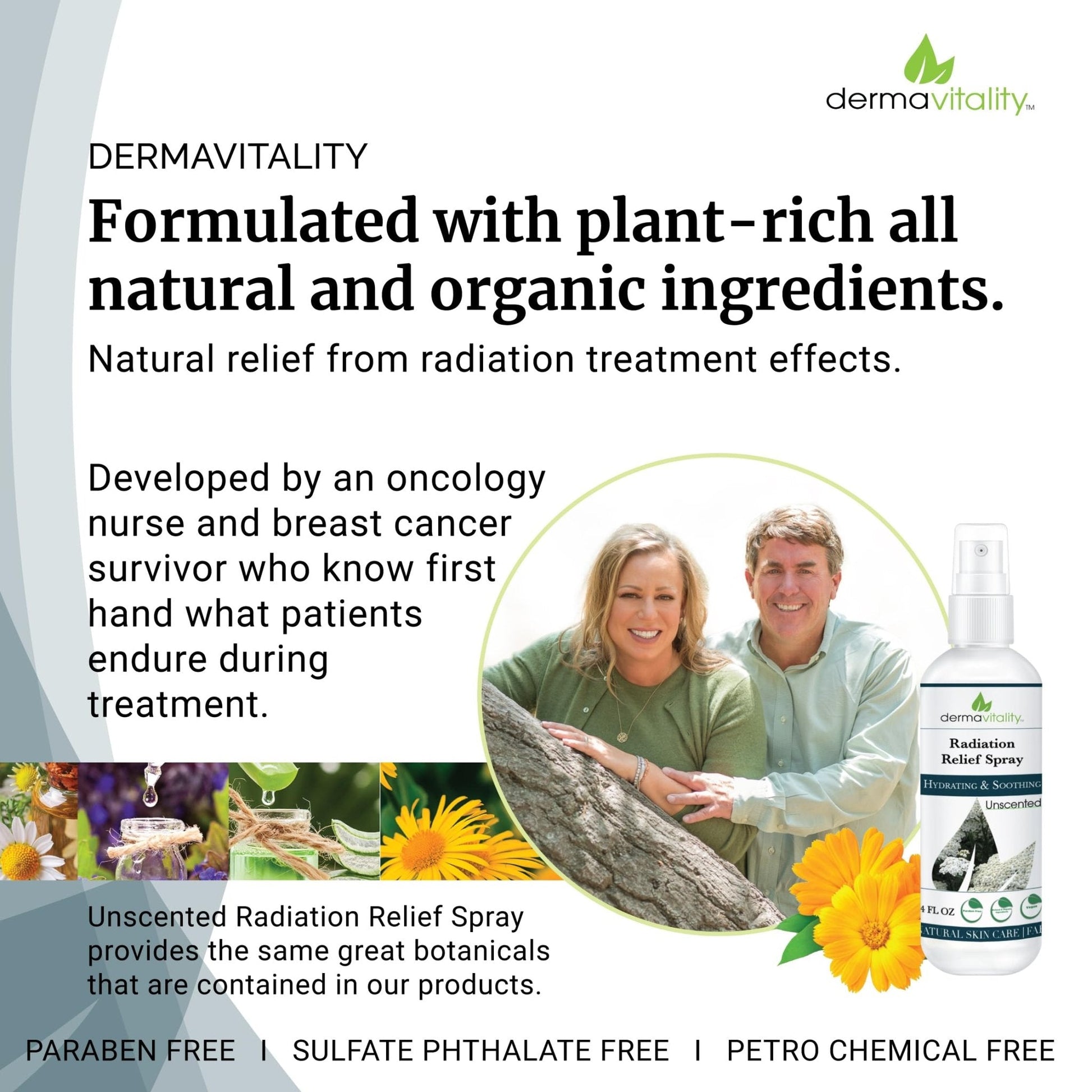 Radiation Burn Relief Spray - Calendula Spray for Radiation Treatment, Unscented, Fragrance Free, Natural Organic Plant Based Moisturizing Soothing Relief for Itchy and Sensitive Skin – 4 ounces - Maple Wellness Supplements