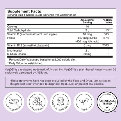 Rael Hormone Balance for Women, Inositol Powder Supplement - Vitamin B8, 40:1 Proven Ratio, Folic Acid for Ovarian Function (30 Servings) - Maple Wellness Supplements