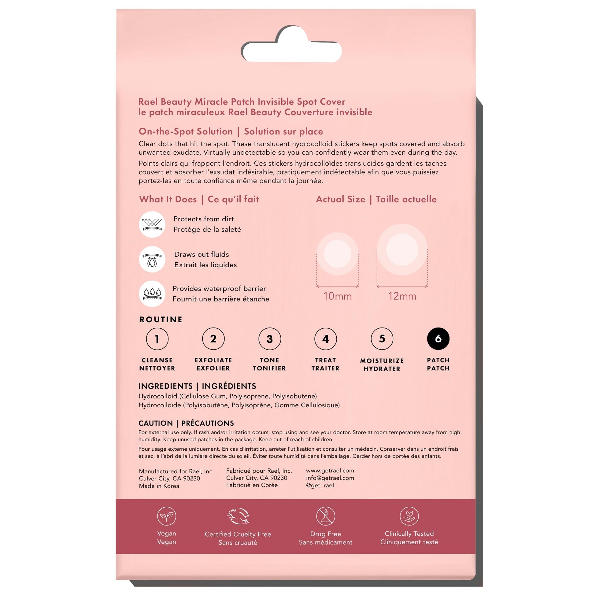 Rael Pimple Patches, Miracle Invisible Spot Cover - Hydrocolloid Acne Pimple Patch - Maple Wellness Supplements