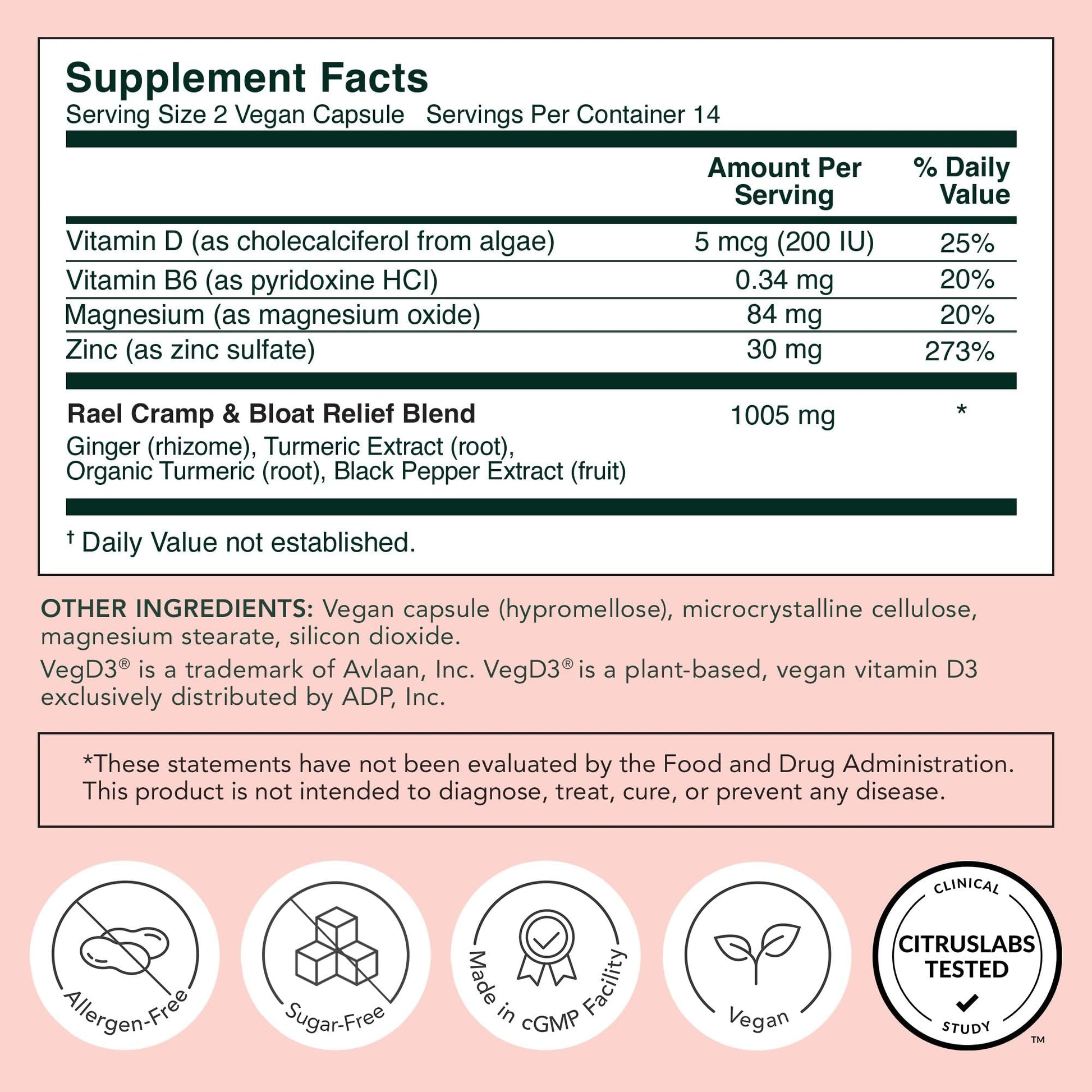 Rael PMS Supplement, Hormone Balance for Women, Relief from Menstrual Cramps with Turmeric, Ginger, Magnesium (28 Capsules) - Maple Wellness Supplements