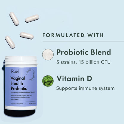 Rael Probiotics for Women - pH Balance Supplement with Prebiotics, Vaginal Immune Health (30 Servings) - Maple Wellness Supplements